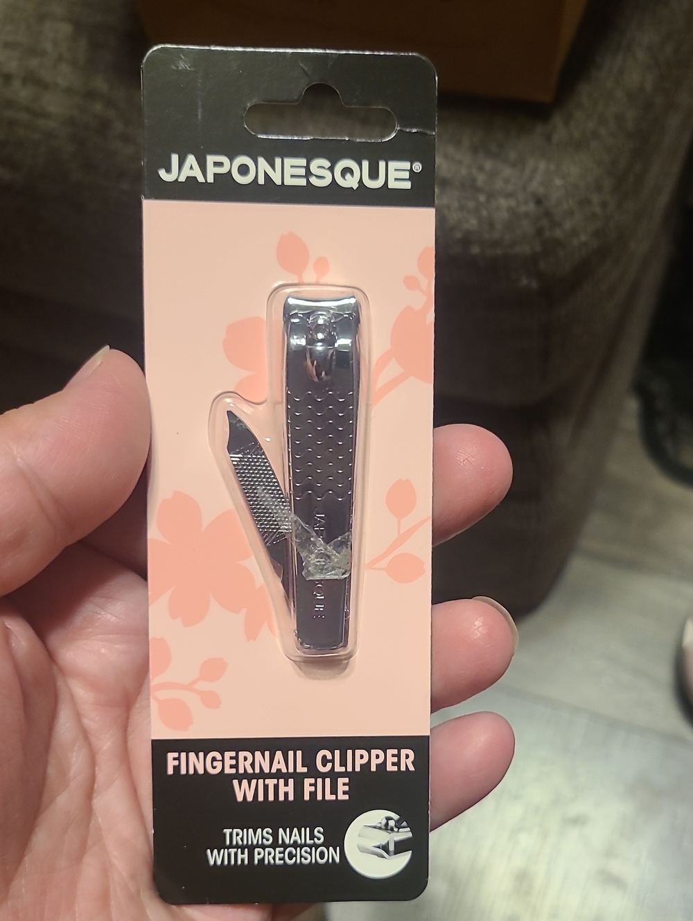 Japonesque Silver Fingernail Clipper with Built-In File